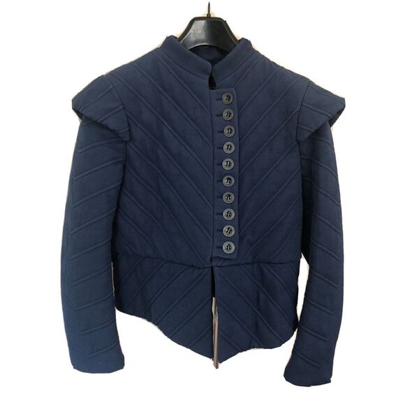 Burberry Runway Structured Military Jacket Coat Navy Indigo Italy New 42‎ 8 - Picture 1 of 12
